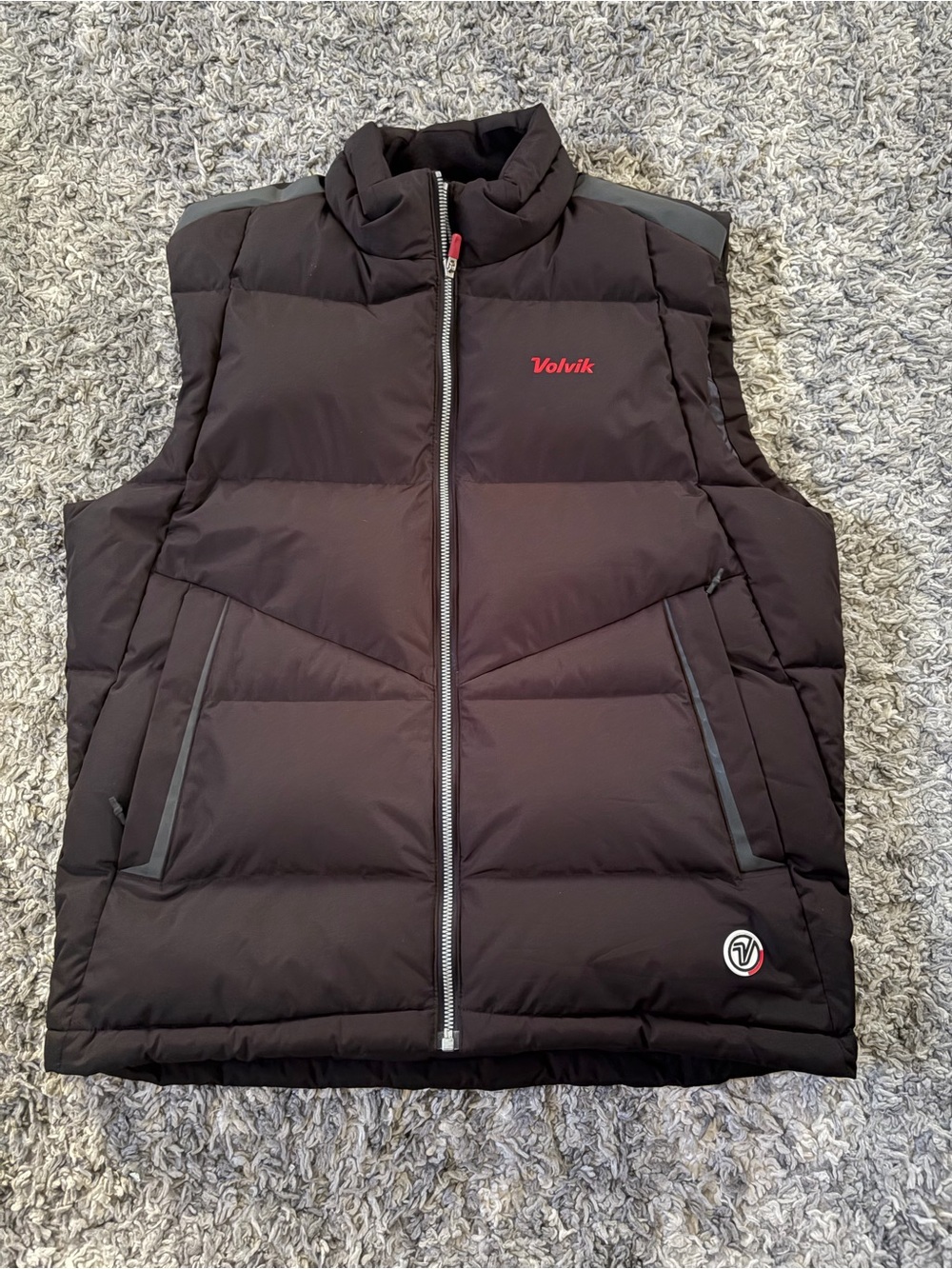 Volvik Black Golf Korean Puffer Vest Korean Sz 100 Mens US Medium